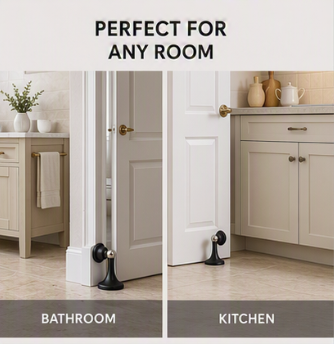 No-Drill Magnetic Door Stopper | Floor or Wall Mount