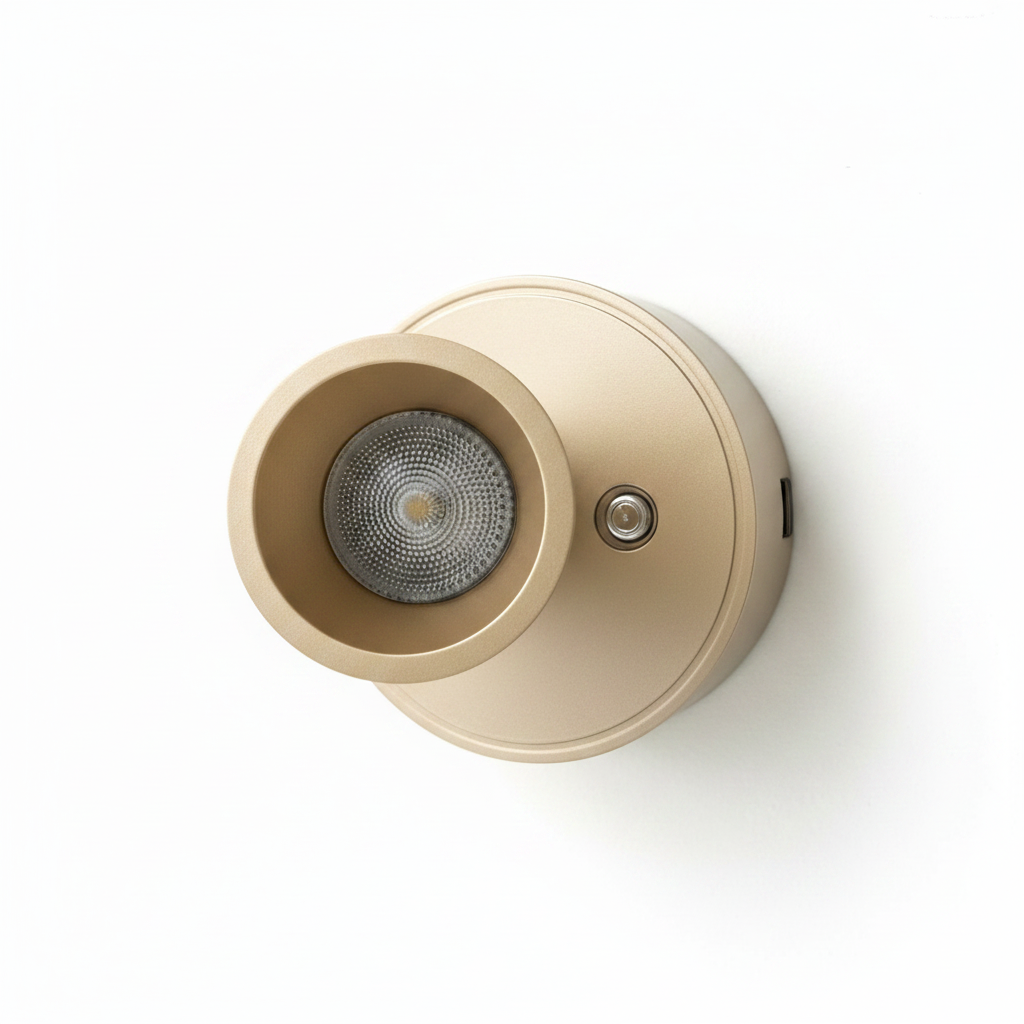 Gold LED Wall Lamp Overhead Angle Clean