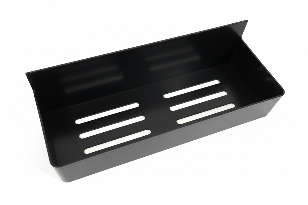 No-Drill Adhesive Wall Shelf – mounted view on white background