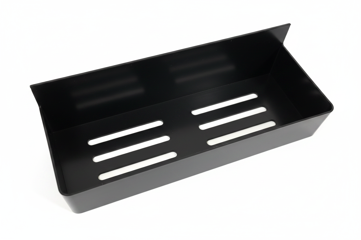 No-Drill Adhesive Wall Shelf – mounted view on white background